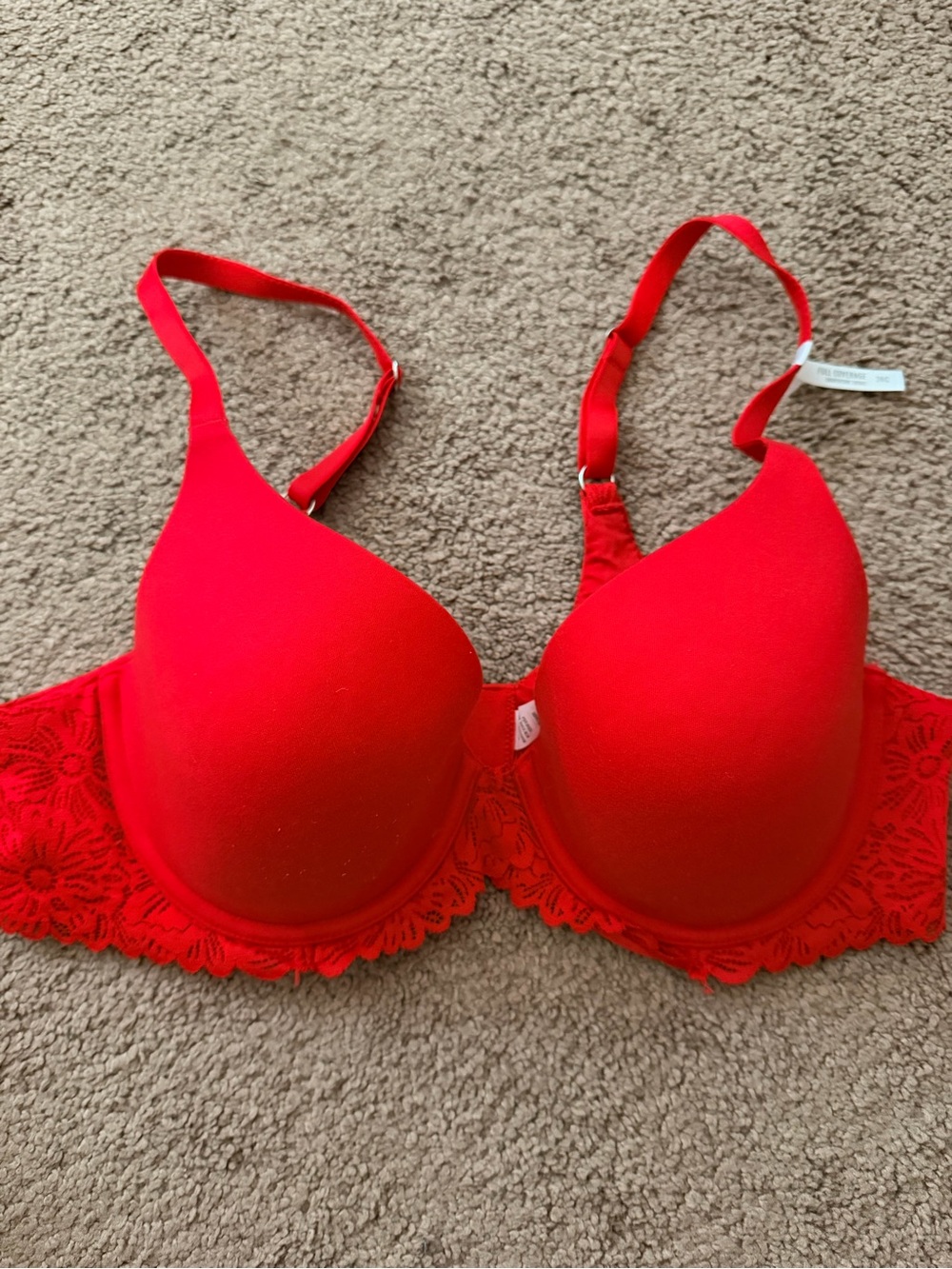Red Lace-Trim Everyday T-Shirt Bra